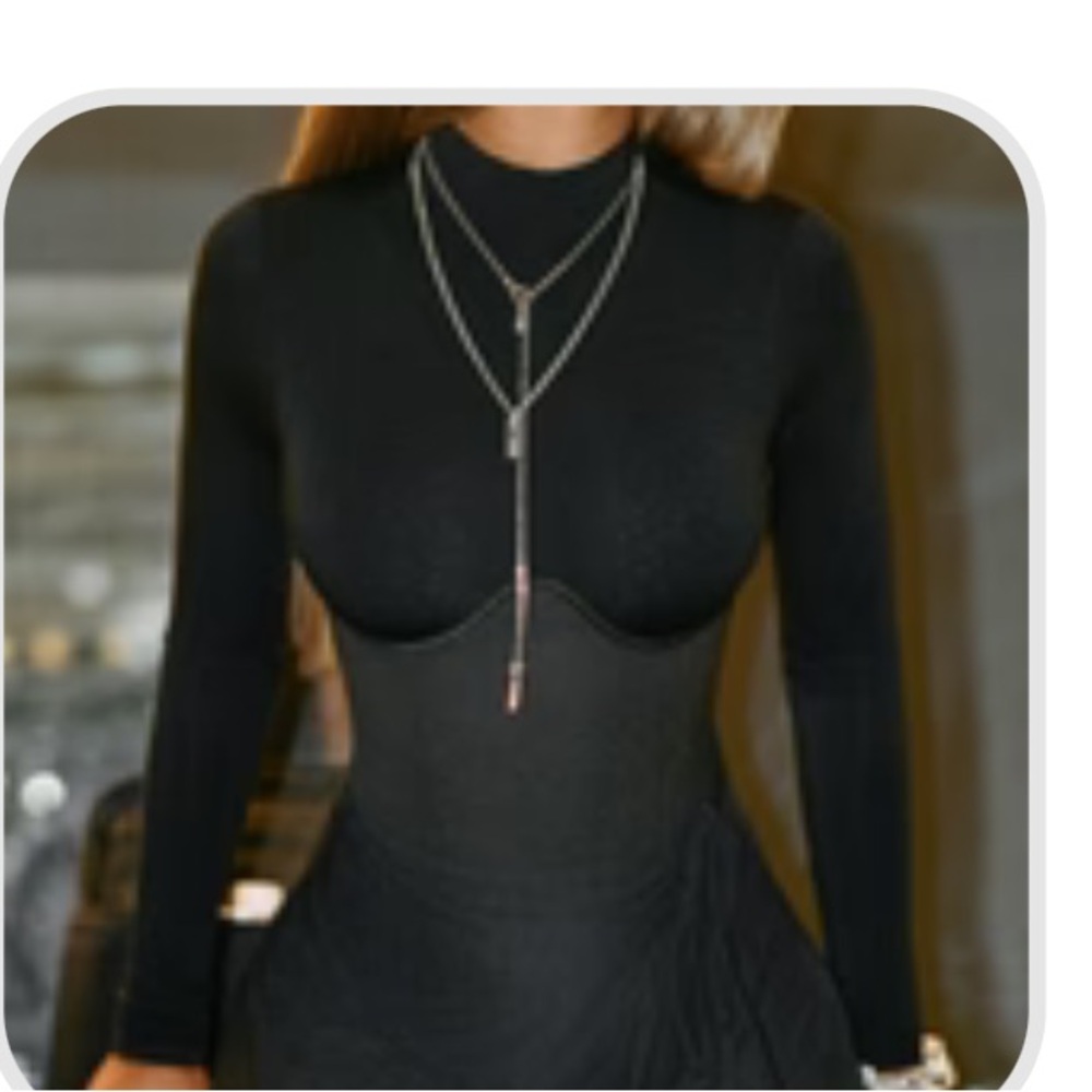 Joah Brown Black Long Sleeve Fitted Top